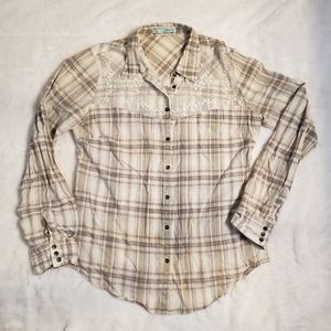 Maurices women's medium flannel with lace shirt